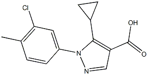 1-(3-CHLORO-4-METHYLPHENYL)-5-CYCLOPROPYL-1H-PYRAZOLE-4-CARBOXYLIC ACID Struktur