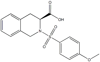(3S)-2-[(4-methoxyphenyl)sulfonyl]-1,2,3,4-tetrahydroisoquinoline-3-carboxylic acid 结构式
