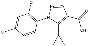 5-cyclopropyl-1-(2,4-dichlorophenyl)-1H-pyrazole-4-carboxylic acid Struktur