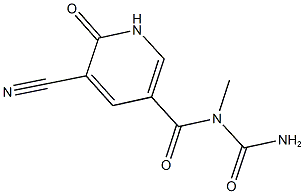 N-(aminocarbonyl)-5-cyano-N-methyl-6-oxo-1,6-dihydropyridine-3-carboxamide Struktur