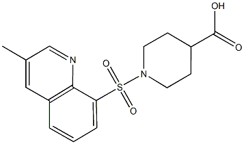 1-[(3-METHYLQUINOLIN-8-YL)SULFONYL]PIPERIDINE-4-CARBOXYLIC ACID,,结构式