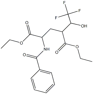 diethyl 2-(benzoylamino)-4-(2,2,2-trifluoro-1-hydroxyethyl)pentanedioate Structure