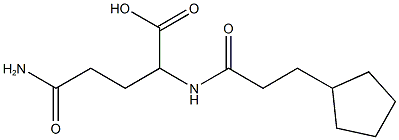 4-carbamoyl-2-(3-cyclopentylpropanamido)butanoic acid Struktur