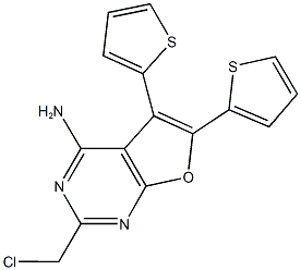 2-(CHLOROMETHYL)-5,6-DITHIEN-2-YLFURO[2,3-D]PYRIMIDIN-4-AMINE Structure