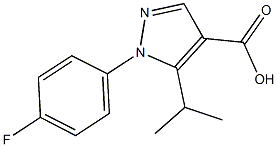 1-(4-FLUOROPHENYL)-5-ISOPROPYL-1H-PYRAZOLE-4-CARBOXYLIC ACID 化学構造式