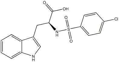 (2S)-2-{[(4-chlorophenyl)sulfonyl]amino}-3-(1H-indol-3-yl)propanoic acid Struktur