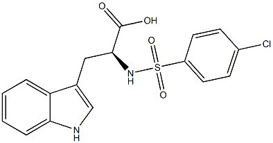 (2S)-2-{[(4-chlorophenyl)sulfonyl]amino}-3-(1H-indol-3-yl)propanoic acid Structure