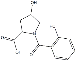4-hydroxy-1-(2-hydroxybenzoyl)pyrrolidine-2-carboxylic acid Structure