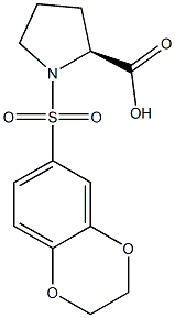 (2S)-1-(2,3-dihydro-1,4-benzodioxin-6-ylsulfonyl)pyrrolidine-2-carboxylic acid Structure