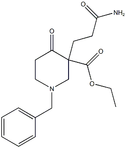 ETHYL 3-(3-AMINO-3-OXOPROPYL)-1-BENZYL-4-OXOPIPERIDINE-3-CARBOXYLATE Structure