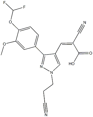 (2Z)-2-cyano-3-{1-(2-cyanoethyl)-3-[4-(difluoromethoxy)-3-methoxyphenyl]-1H-pyrazol-4-yl}acrylic acid