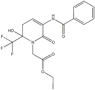ethyl [5-(benzoylamino)-2-hydroxy-6-oxo-2-(trifluoromethyl)-3,6-dihydropyridin-1(2H)-yl]acetate Structure