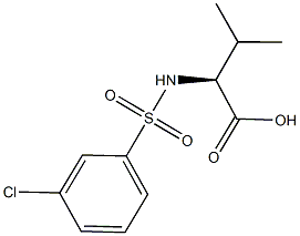 (2S)-2-{[(3-chlorophenyl)sulfonyl]amino}-3-methylbutanoic acid 化学構造式