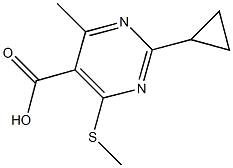 2-CYCLOPROPYL-4-METHYL-6-(METHYLTHIO)PYRIMIDINE-5-CARBOXYLIC ACID Structure