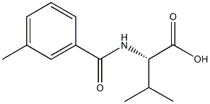 (2S)-3-methyl-2-[(3-methylbenzoyl)amino]butanoic acid Struktur