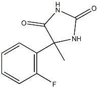 5-(2-fluorophenyl)-5-methylimidazolidine-2,4-dione 化学構造式