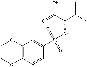 (2S)-2-[(2,3-dihydro-1,4-benzodioxin-6-ylsulfonyl)amino]-3-methylbutanoic acid Struktur