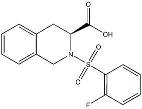 (3S)-2-[(2-fluorophenyl)sulfonyl]-1,2,3,4-tetrahydroisoquinoline-3-carboxylic acid Struktur