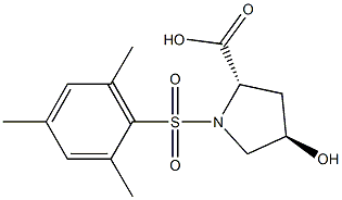 (2S,4R)-4-hydroxy-1-(mesitylsulfonyl)pyrrolidine-2-carboxylic acid Struktur