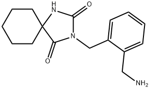 3-{[2-(aminomethyl)phenyl]methyl}-1,3-diazaspiro[4.5]decane-2,4-dione Structure