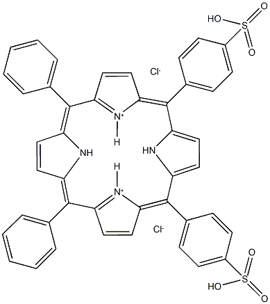 meso-Tetraphenylporphine disulphonic acid dihydrochoride (TPPS2 adjacent isomer) Struktur
