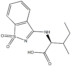 (2S)-2-[(1,1-dioxido-1,2-benzisothiazol-3-yl)amino]-3-methylpentanoic acid 结构式