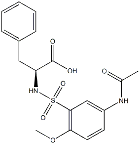 (2S)-2-({[5-(acetylamino)-2-methoxyphenyl]sulfonyl}amino)-3-phenylpropanoic acid Struktur