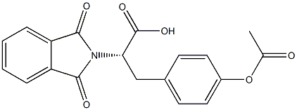 (2S)-3-[4-(acetyloxy)phenyl]-2-(1,3-dioxo-1,3-dihydro-2H-isoindol-2-yl)propanoic acid Struktur