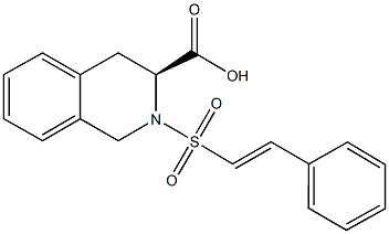 (3S)-2-{[2-phenylvinyl]sulfonyl}-1,2,3,4-tetrahydroisoquinoline-3-carboxylic acid Structure