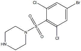 1-[(4-bromo-2,6-dichlorobenzene)sulfonyl]piperazine Structure