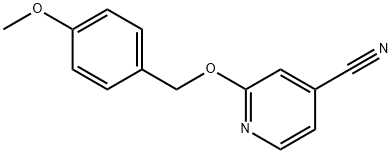 2-[(4-methoxyphenyl)methoxy]pyridine-4-carbonitrile Struktur