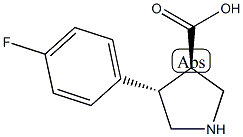 (3R,4S)-4-(4-氟苯基)吡咯烷-3-羧酸, , 结构式