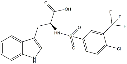 (2S)-2-({[4-chloro-3-(trifluoromethyl)phenyl]sulfonyl}amino)-3-(1H-indol-3-yl)propanoic acid