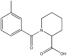 1-(3-methylbenzoyl)piperidine-2-carboxylic acid Struktur