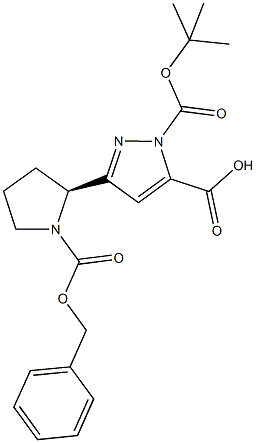 3-{(2S)-1-[(benzyloxy)carbonyl]pyrrolidin-2-yl}-1-(tert-butoxycarbonyl)-1H-pyrazole-5-carboxylic acid|