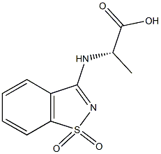 (2S)-2-[(1,1-dioxido-1,2-benzisothiazol-3-yl)amino]propanoic acid Struktur
