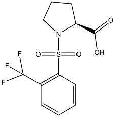 (2S)-1-{[2-(trifluoromethyl)phenyl]sulfonyl}pyrrolidine-2-carboxylic acid 结构式