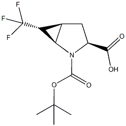 (1R,3S,5R,6R)-2-(tert-butoxycarbonyl)-6-(trifluoromethyl)-2-azabicyclo[3.1.0]hexane-3-carboxylic acid Structure