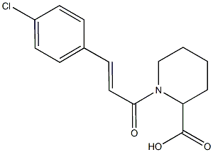 1-[(2E)-3-(4-chlorophenyl)prop-2-enoyl]piperidine-2-carboxylic acid Struktur