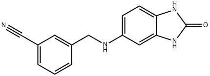 3-{[(2-oxo-2,3-dihydro-1H-1,3-benzodiazol-5-yl)amino]methyl}benzonitrile Structure