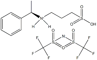 (R)-N-(1-Phenylethyl)-3-sulfopropan-1-aminium bis(trifluoromethylsulfonyl)amide Struktur