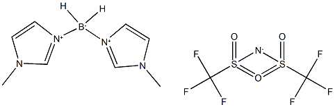 Bis(1-methyl-1H-imidazol-3-ium-3-yl)dihydroborate bis(trifluoromethylsulfonyl)amide Structure