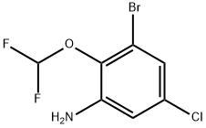 3-BROMO-5-CHLORO-2-(DIFLUOROMETHOXY)ANILINE 结构式