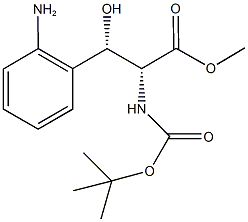 methyl (2R,3S)-3-(2-aminophenyl)-2-[(tert-butoxycarbonyl)amino]-3-hydroxypropanoate Struktur