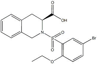 (3S)-2-[(5-bromo-2-ethoxyphenyl)sulfonyl]-1,2,3,4-tetrahydroisoquinoline-3-carboxylic acid 结构式