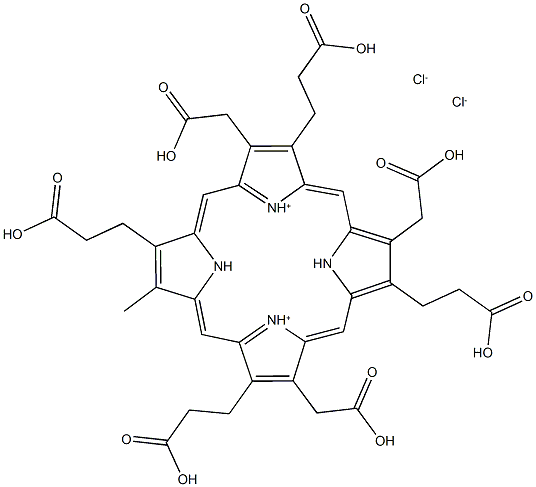HEPTACARBOXYLPORPHYRIN I DIHYDROCHLORIDE Struktur