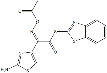 S-2-BENZOTHIAZOLYL (Z)-2-(5-AMINO-1,2,4-THIADIAZOL-3-YL)-2-METHOXYIMINO THIOACETATE 化学構造式