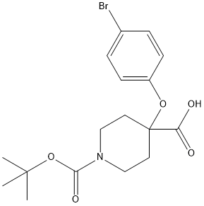 4-(4-Bromophenoxy)-1-(tert-butoxycarbonyl)p iperidine-4-carboxylic acid Structure