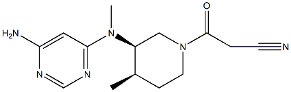 (3R,4R)-3-[(6-amino-4-pyrimidinyl)methylamino]-4-methyl-β-oxo-1-Piperidinepropanenitrile Structure