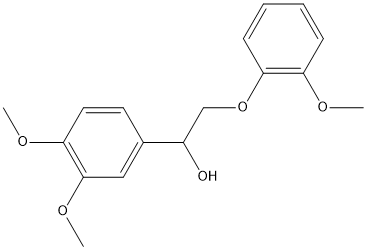 3,4-dimethoxy-α-[(2-methoxyphenoxy)methyl]-Benzenemethanol Structure